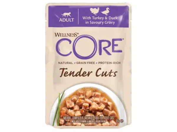 Wellness Core Cat Tender krůta a kachna v omáčce Kapsička 85g (076344116646)