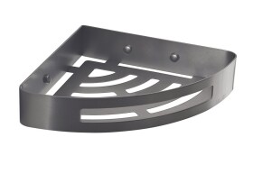 Gedy - SMART rohová police do sprchy, 210x45x210, gun metal 247981