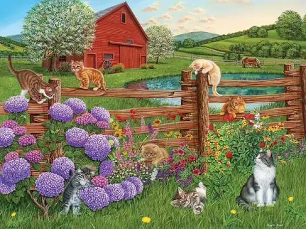COBBLE HILL Puzzle Kočky na farmě XL
