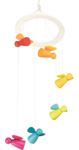 GOKI Dřevěný závěsný kolotoč Andílci