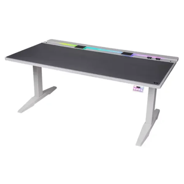 Thermaltake G700 RGB Gaming Desk herní stůl bílá / elektricky nastavitelná výška 61-125 cm (GGD-G70-WHEIRX-22)