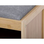 Botník, masiv bambus, přírodní odstín, šedá látka