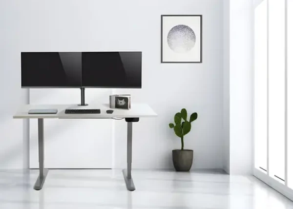 Equip černá / Stolní držák pro 2 monitory / 13"-27" / nosnost 16 kg / VESA 75x75-100x100 / náklon -45° až 45° (650115)