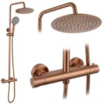 REA - Sprchová sada bez výtoku s termostatem Lungo Copper Brush REA-P6734