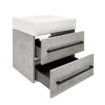 Koupelnová skříňka s umyvadlem a černou úchytkou SAT Cube Way 60x53x46 cm beton mat CUBE46C602BESATCWL CUBE46C602BESATCWL