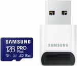 SAMSUNG PRO Plus microSDXC 128 GB + USB adaptér / UHS-1 / Class 10 / U3 / Čtení: 180MBps / Zápis: 130MBps (MB-MD128SB/WW)