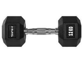 HMS Jednoruční činka Hex Pro pogumovaná / 12 kg (17-66-115)