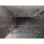 MEXEN/S - Lunar T sprchový kout dveře křídlové levá 140 x 120 cm, transparent, měď kartáčovaná 834T-140-120-65-00-L