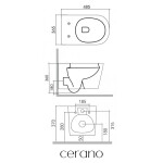 CERANO - Kompletní WC set Profi/Carlito - bílá lesklá - WC tlačítko Slim/Bílá - předstěnová instalace - 48,5x36,5 CER-8050BD73