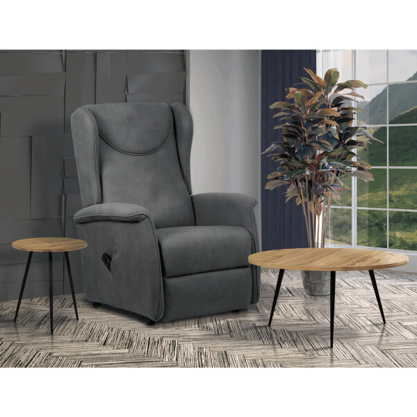 Polohovací křeslo, elektrické kabelové ovládání, šedá, látka, TV-1192 GREY2