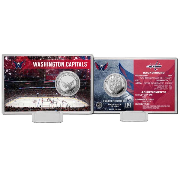 Highland Mint Sběratelská Pamětní mince Washington Capitals NHL Team History Silver Coin Card Limited Edition od 5000
