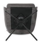 Židle jídelní, taštičkové pružiny v sedáku, 180° otočný mechanismus, šedá voděodolná látka, černý kov