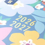Busy B Rodinný nástěnný kalendář Floral 2026/27, modrá barva