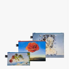 Taštičky na zip 3 ks LOQI SALVADOR DALI Flight of a Bee, Meditative Rose, Spheres