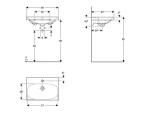 GEBERIT - Acanto Umyvadlo 60x42 cm, otvor pro baterii, s přepadem, bílá 500.631.01.2