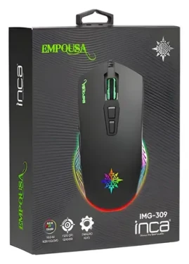 Inca IMG-309 černá / Herní drátová optická myš / RGB / 7200 DPI / 7 tlačítek / USB / 1.5m (IMG-309)