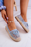 Dámské krajkové espadrilky s ozdobou modrý Summer Dream 36