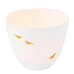 Räder Porcelánový svícen Gold Birds Small, bílá barva, porcelán