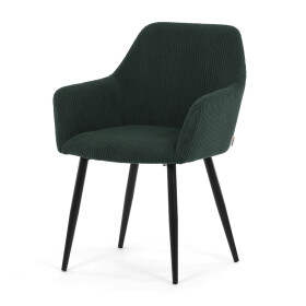 Jídelní židle, zelená, manšestrová látka, DCH-V4009 GRN6