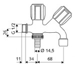 SCHELL - Comfort Kombinovaný výtokový ventil, chrom 035620699