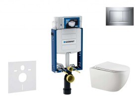 GEBERIT - Kombifix Set předstěnové instalace, klozetu Gaia a sedátka softclose, tlačítko Sigma30, chrom/chrom mat SANI15CA1123