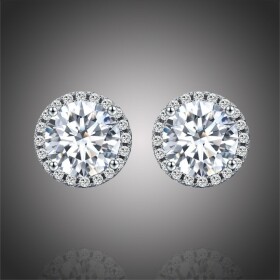Stříbrné náušnice Swarovski Elements Corinne, stříbro 925/1000, Stříbrná