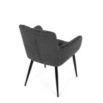 Židle jídelní, tmavě šedá látka, černý kov