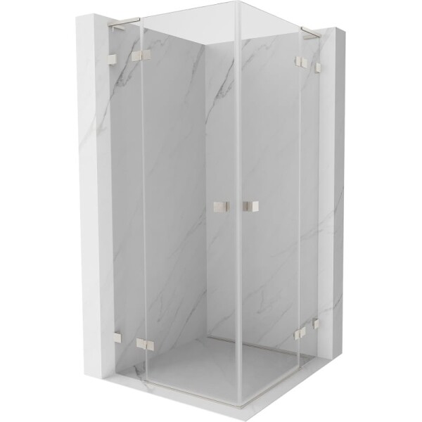 MEXEN/S - Lunar L Duo sprchový kout dveře křídlové 90 x 90, transparent, nikl kartáčovaný 834L-090L-090P-97-00