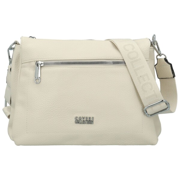 Stylová dámská koženková crossbody kabelka Verrona new, krémová