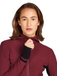 Dámská merino mikina s kapucí ICEBREAKER Wmns Descender LS Zip Hood, Port/Black velikost: XL