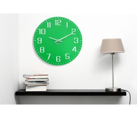 Dumdekorace Zelené hodiny na zeď s tichým chodem 30 cm