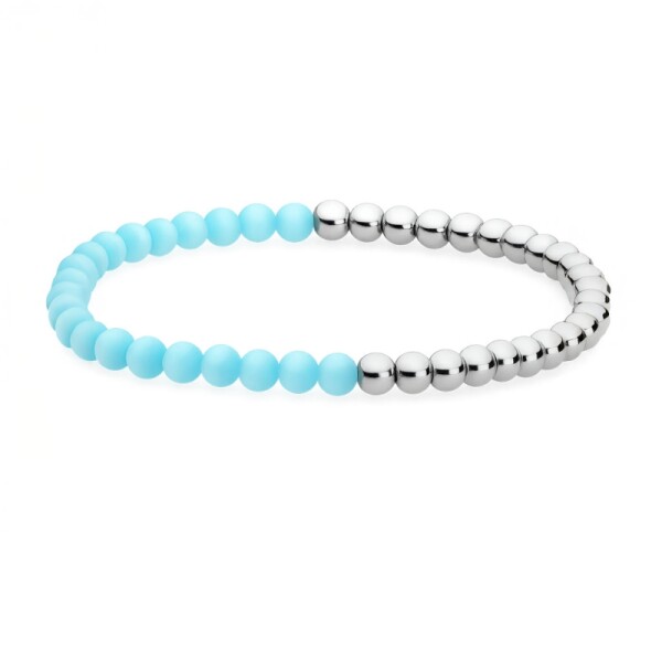 Náramek Reina chirurgická ocel a Kočičí oko, Světle modrá 19 cm