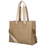 Trendy dámská koženková kabelka LB Elegant star, camel