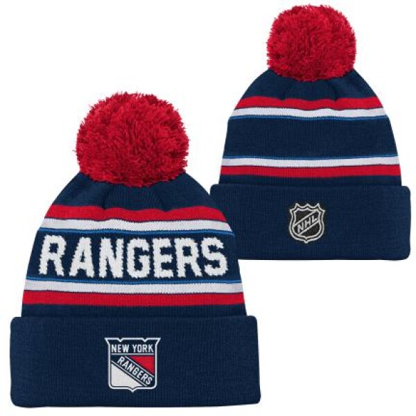 Outerstuff Dětská zimní čepice New York Rangers NHL 3Rd Jersey Jacquard Cuff Pom