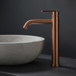 REA - Umyvadlová vysoká baterie Ontario Brush Copper REA-B0971