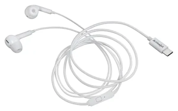 Activejet Sluchátka USB-C bílá / Sluchátka / Do uší / S mikrofonem / 32 ? (Activejet Słuchawki przewodowe)