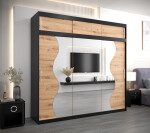 Šatní skříň Abi Mr s nástavcem Dveře: Bílá, Rozměr: 150 cm, Korpus: Dub sonoma