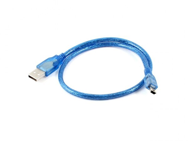Kabel USB 2.0 A, USB B mini - Modrý, 30 cm