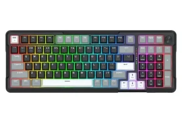 Redragon ARLOKKS QMK K742 černá / Herní klávesnice / mechanická / RGB / BT / USB / US (K742)