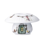 KÄHLER Porcelánový svícen Mushroom Hammershøi Christmas 6 cm, bílá barva, porcelán