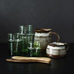 MADAM STOLTZ Sklenička z recyklovaného skla Beldi 230 ml, zelená barva, sklo