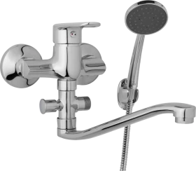 JB Sanitary Nástěnná umyvadlová a sprchová baterie FINERY, rozteč 100 mm, s příslušenstvím, ramínko 300 mm F10 31 41