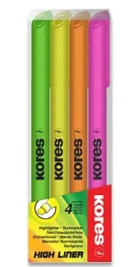 KORES High Liner / Zvýrazňovač / 4 ks / šíře stopy 0,5–3,5 mm / neonové barvy (0062/3624000)