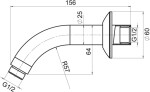 NOVASERVIS - Rameno pevné sprchy ze stěny 160 mm chrom RAM200,0