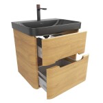 Koupelnová skříňka s umyvadlem SAT Fusion 57,5x53x45 cm dub medový mat SATFUSION260DMBKMB SATFUSION260DMBKMB