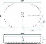 REA - Umyvadlo na desku LAYLA 50 REA-U9108