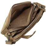 Stylová dámská koženková crossbody kabelka Ariona, khaki