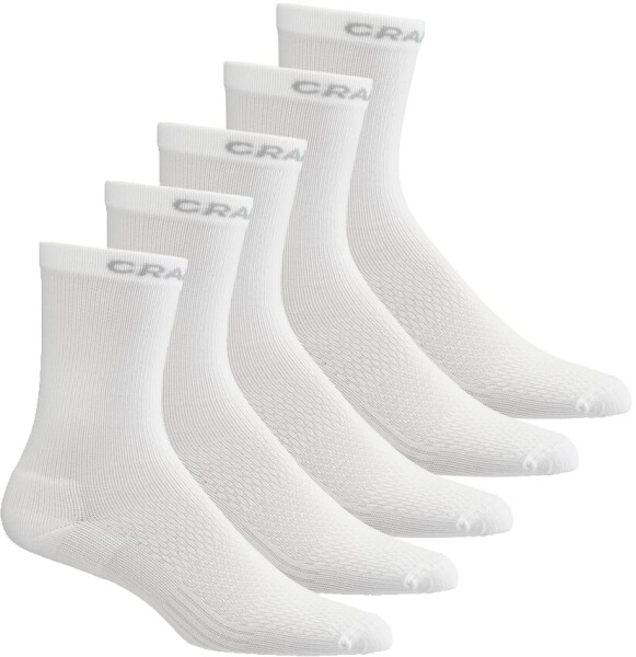 Craft Core Dry High 5-pack bílá - Běžecké ponožky CRAFT CORE Dry High - 5 párů - bílá Velikost textilu: 34-36