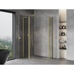MEXEN/S - Mist L Duo sprchový kout dveře křídlové 95 x 90, transparent, zlato kartáčovaná 8A4L-095-090-55-00