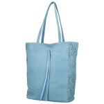 Módní dámský koženkový set kabelek Safira, světle modrý